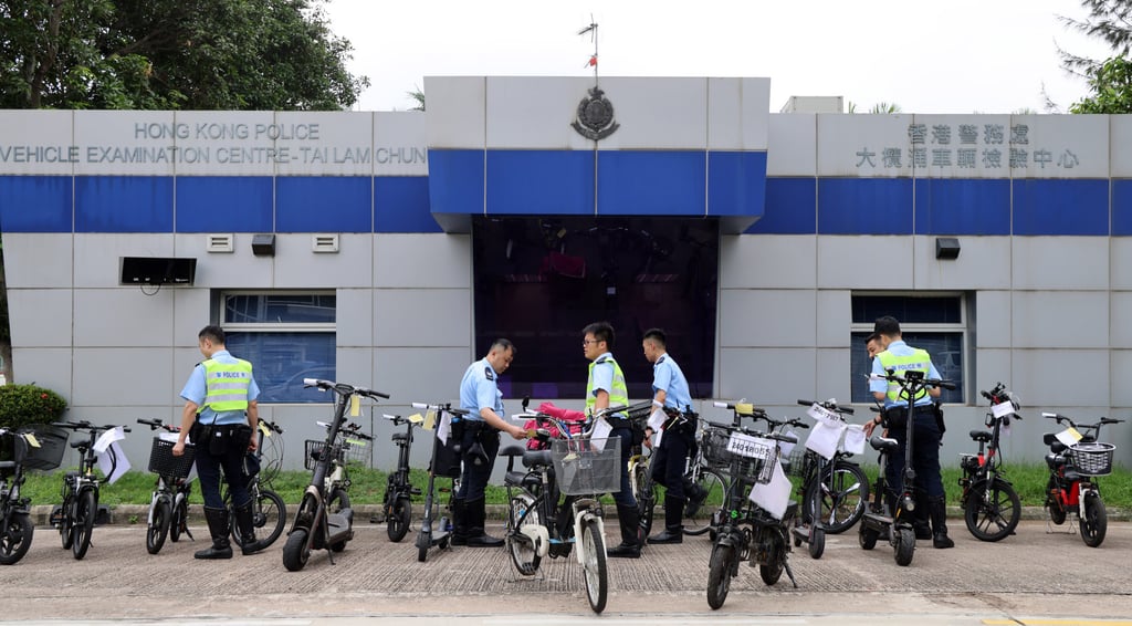 A police crackdown on e-bikes and other unauthorised mobility devices in the New Territories has again put the spotlight on road safety compliance. Photo: Jelly Tse