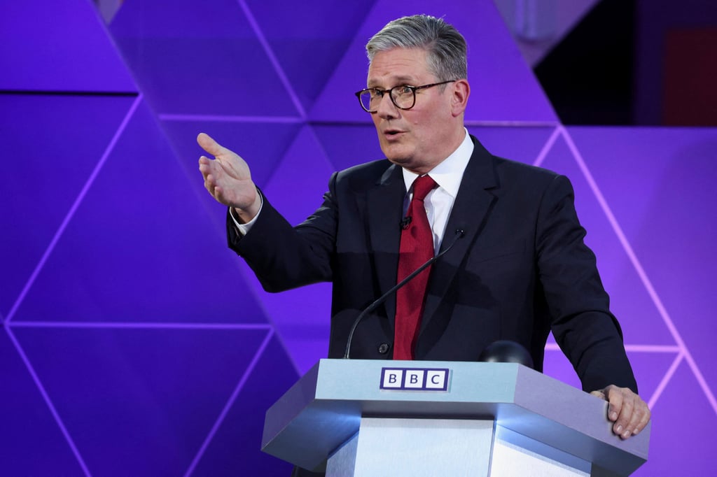 Britain’s opposition Labour Party leader Keir Starmer takes part in the BBC’s Prime Ministerial Debate in Nottingham on Wednesday. Photo: AP Britain’s opposition Labour Party leader Keir Starmer takes part in the BBC’s Prime Ministerial Debate in Nottingham on Wednesday. Photo: AP