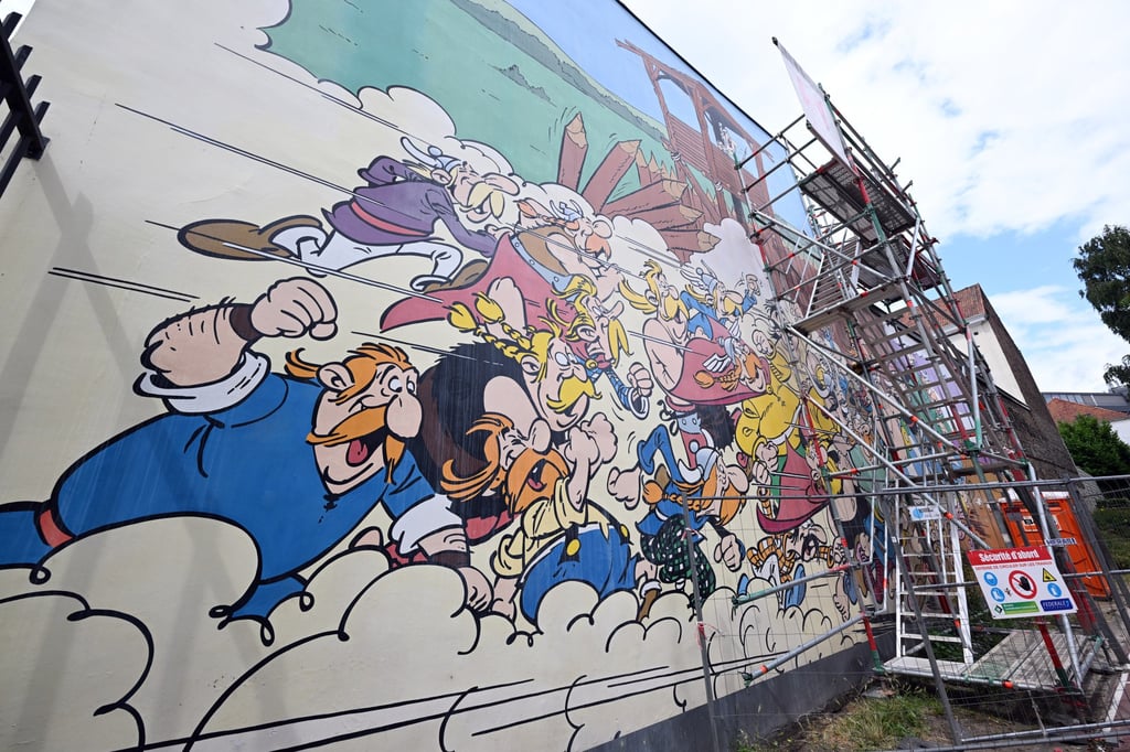 Street art featuring characters from Asterix in Brussels, Belgium. Photo: Getty Images
