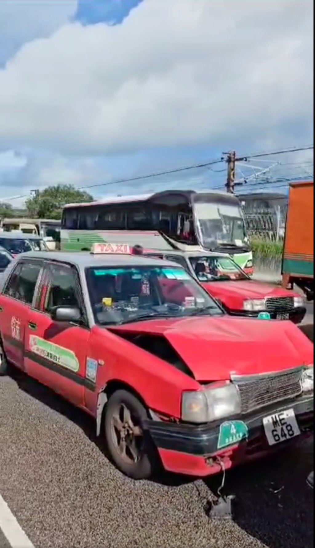 The crashes involving eight vehicles happened between 8.22am and 8.39am on Friday. Photo: Facebook/Bosco Chu The crashes involving eight vehicles happened between 8.22am and 8.39am on Friday. Photo: Facebook/Bosco Chu