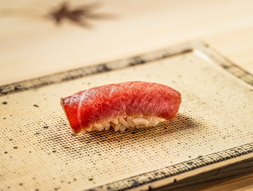 A pristine piece of fatty tuna belly nigiri at Sushi Kissho. Photo: Sushi Kissho