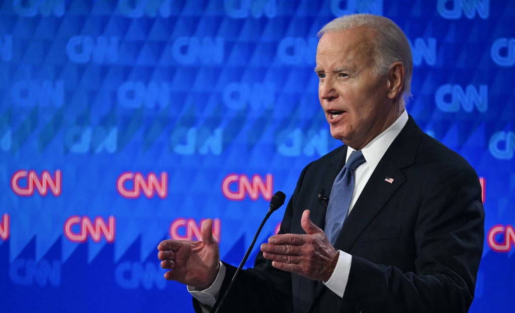 President Joe Biden speaks in the first presidential debate of the 2024 elections with former President Donald Trump on June 27. Photo: TNS