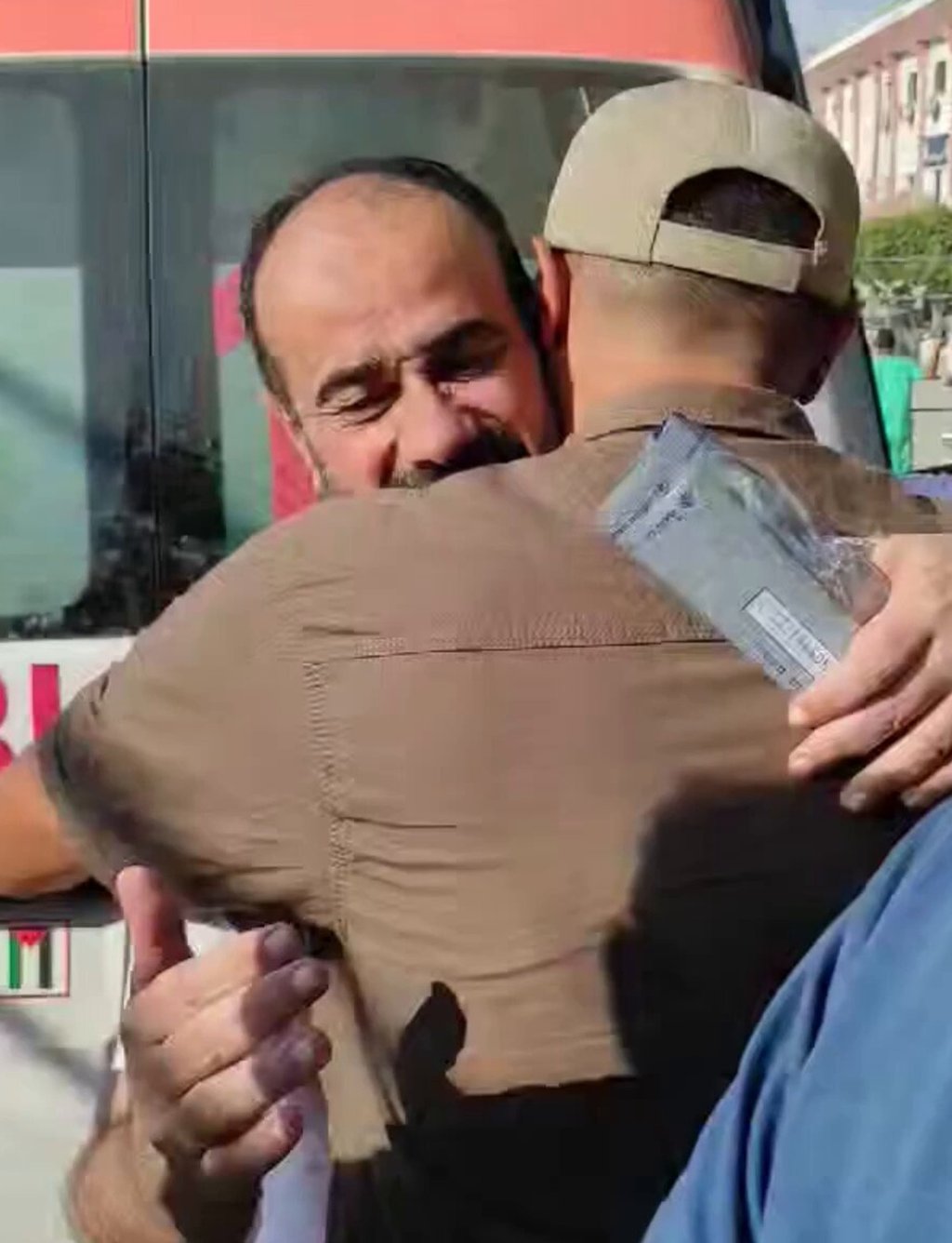 Mohammed Abu Selmia is given a hug after he was released from Israeli custody. Photo: Handout Mohammed Abu Selmia is given a hug after he was released from Israeli custody. Photo: Handout