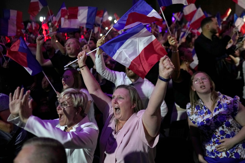 Supporters of French far-right leader Marine Le Pen. Photo: AP