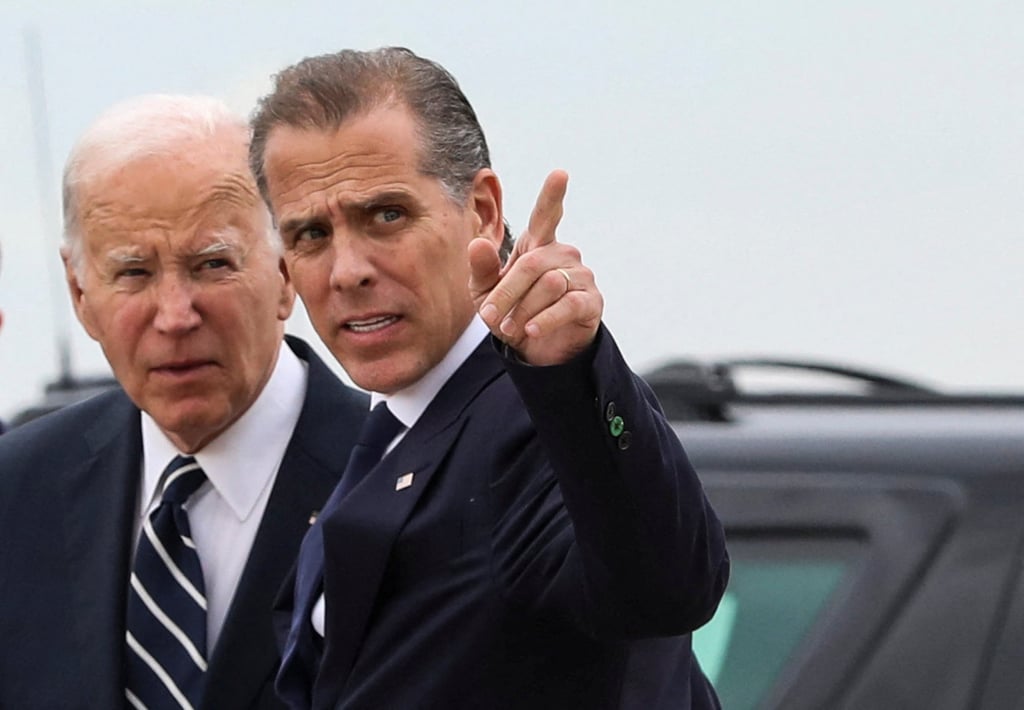 US President Joe Biden, left, and his son Hunter. Photo: Reuters