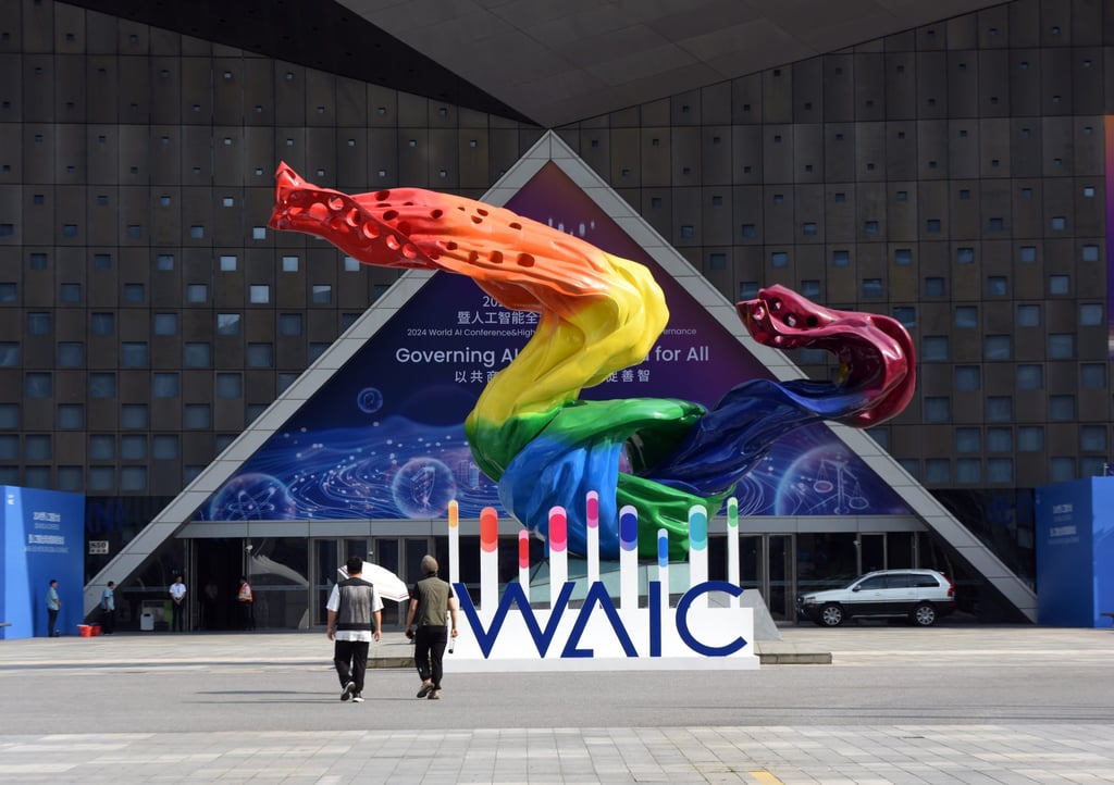 The three-day World Artificial Intelligence Conference is under way in Shanghai. Photo: Xinhua The three-day World Artificial Intelligence Conference is under way in Shanghai. Photo: Xinhua