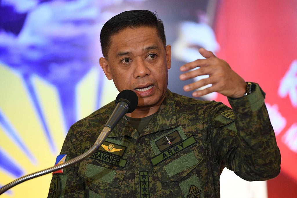 Armed Forces of the Philippines Chief of Staff General Romeo Brawner Jnr speaks during a press conference in Manila. Photo: AFP