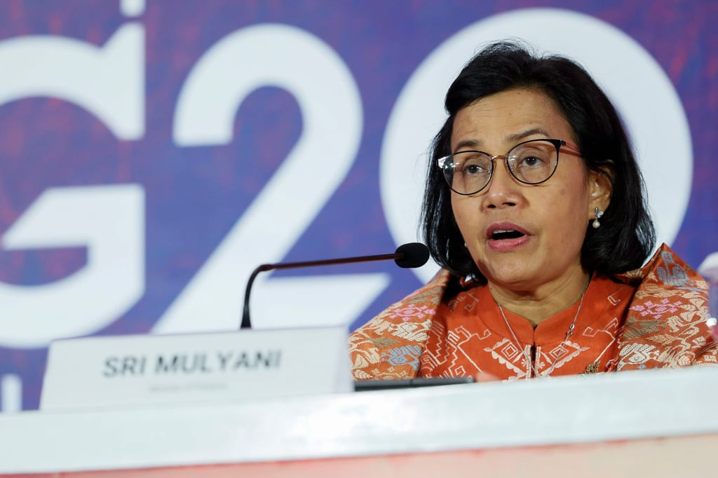 Indonesia’s Finance Minister Sri Mulyani Indrawati speaks at a G20 meeting in 2022. Her replacement is still uncertain. Photo: AP Indonesia’s Finance Minister Sri Mulyani Indrawati speaks at a G20 meeting in 2022. Her replacement is still uncertain. Photo: AP
