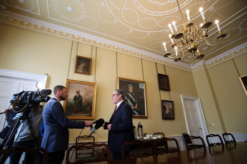 Britain’s Prime Minister Keir Starmer speaking to the media in Edinburgh, Scotland. Photo: AFP