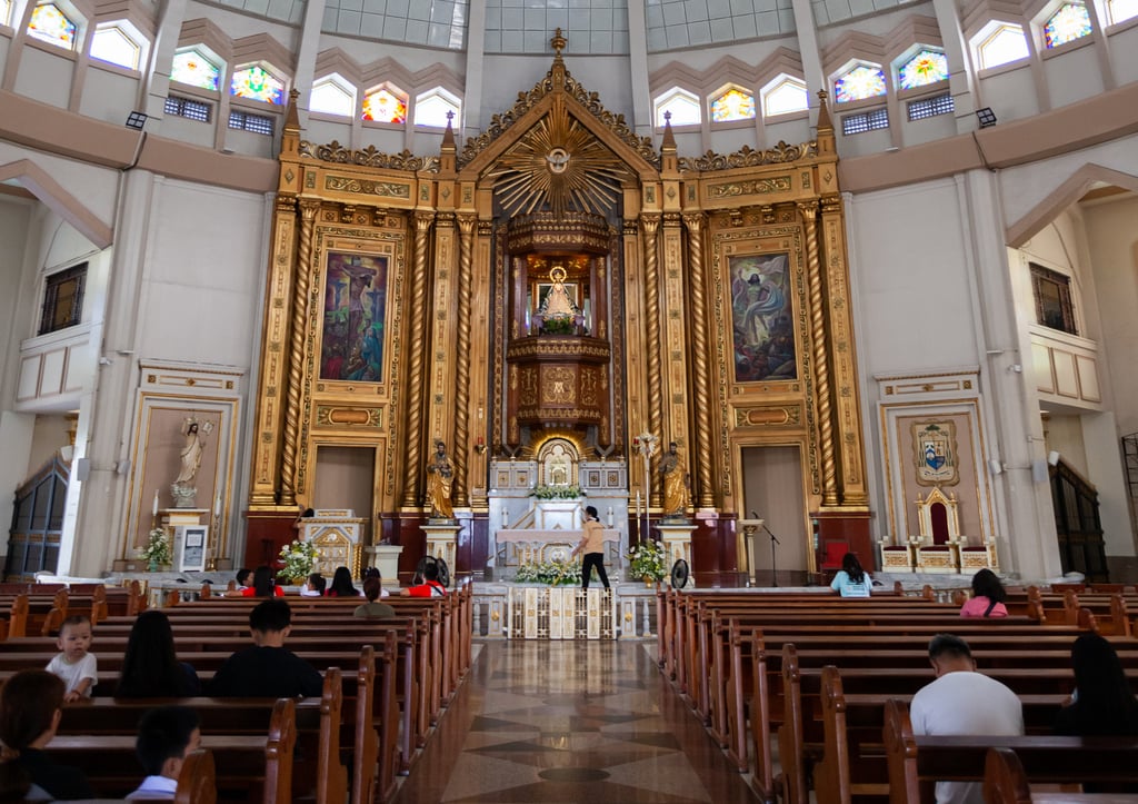 The interior of Antipolo Cathedral in Antipolo, east of Manila, showcasing its high altar in the centre. Photo: Shutterstock