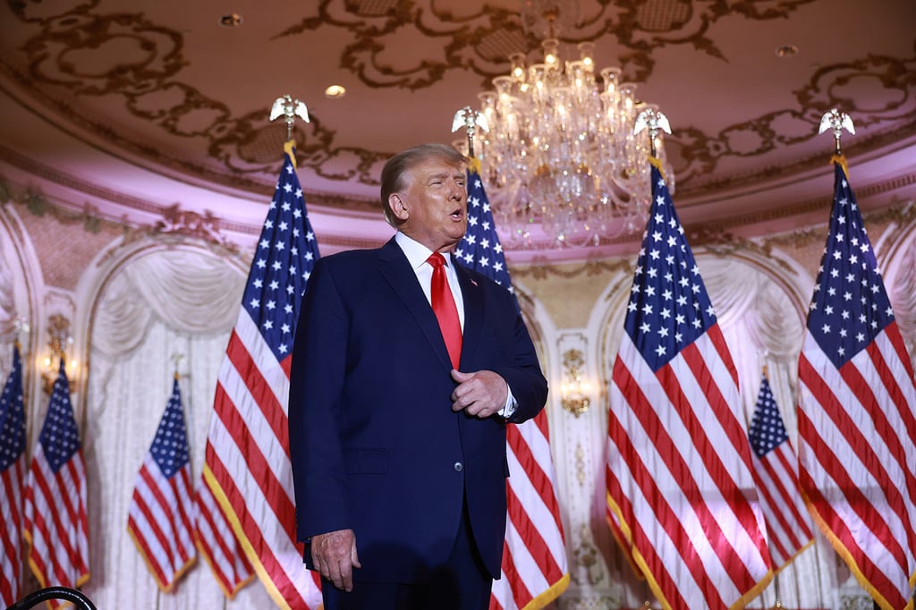 Former US President Donald Trump arrives to speak during an event at his Mar-a-Lago home in November 2022. Photo: TNS Former US President Donald Trump arrives to speak during an event at his Mar-a-Lago home in November 2022. Photo: TNS