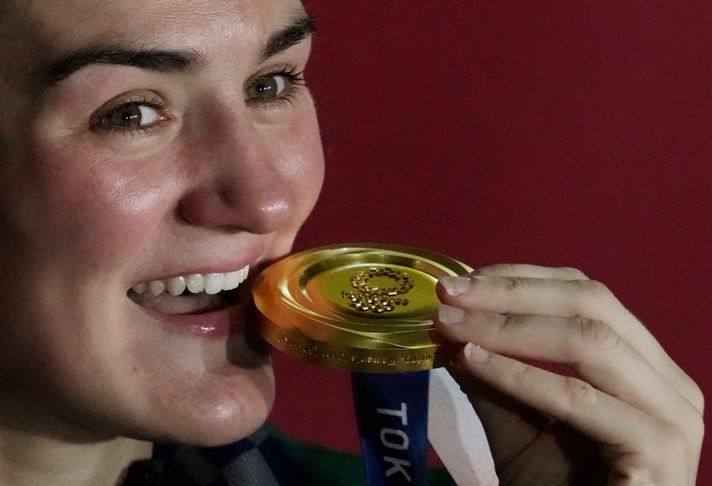 Ireland’s Kellie Harrington, the lightweight champion in Tokyo, is back to try for a second gold. Photo: AP Ireland’s Kellie Harrington, the lightweight champion in Tokyo, is back to try for a second gold. Photo: AP