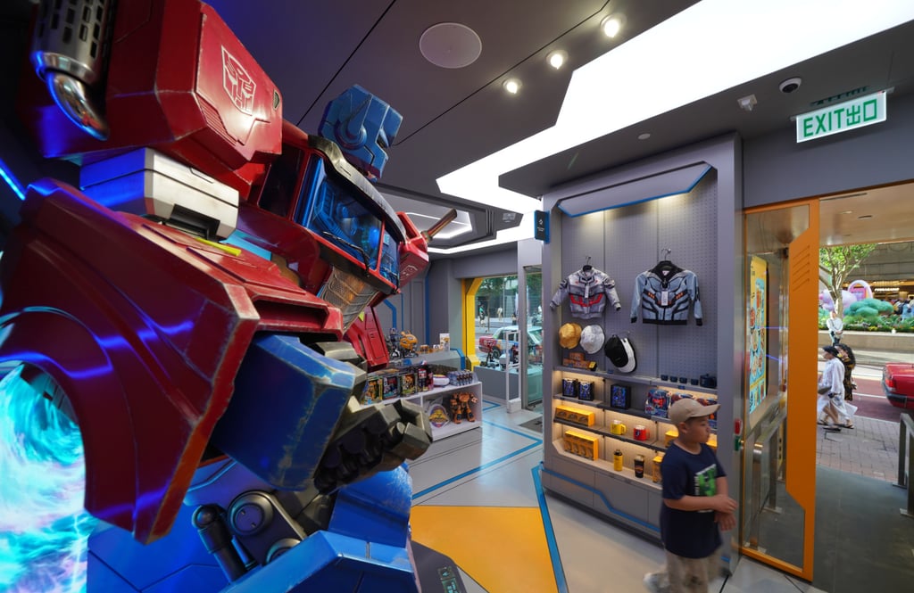 A figure of the Optimus Prime and Transformers’ merchandise inside The Ark in Hong Kong’s Causeway Bay district on July 10, 2024. Photo: Robert Ng