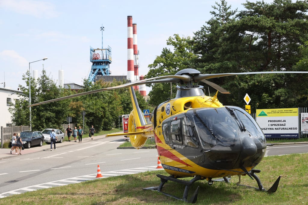 An air ambulance near the Rydultowy coal mine. Photo: AP