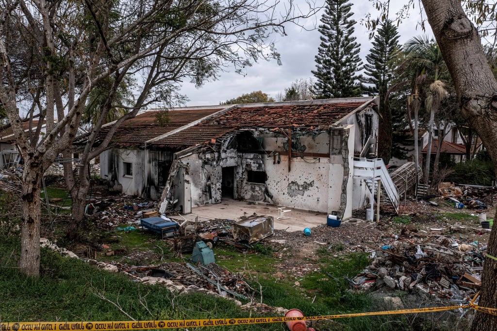 A battle-scarred home in Kibbutz Be’eri. File photo: AP