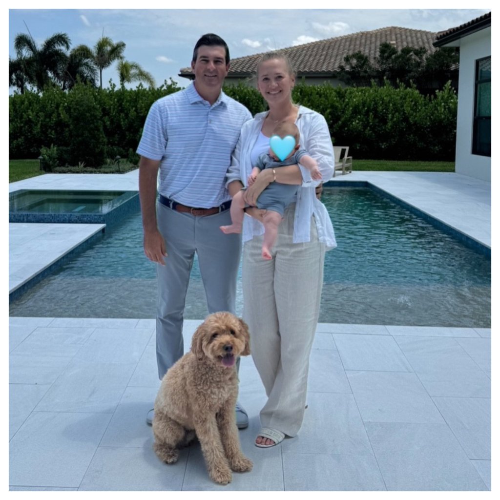 Jessica Korda and her family. The golf star gave birth in February. Photo: @thejessicakorda/Instagram