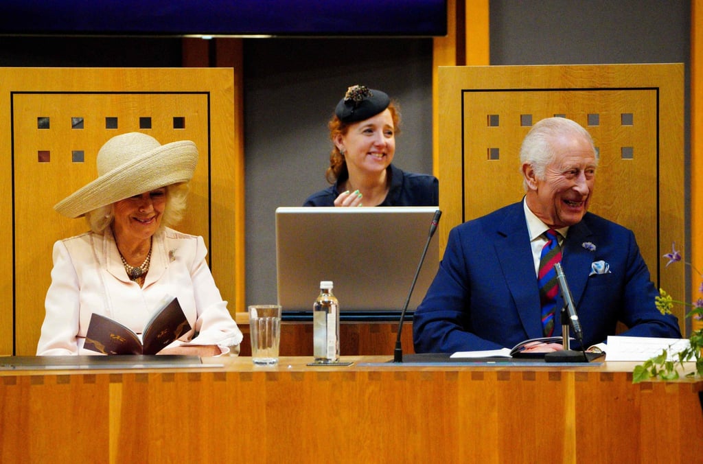 Britain’s King Charles, right, and Queen Camilla, left, in Cardiff, Wales on July 11. Photo: AFP