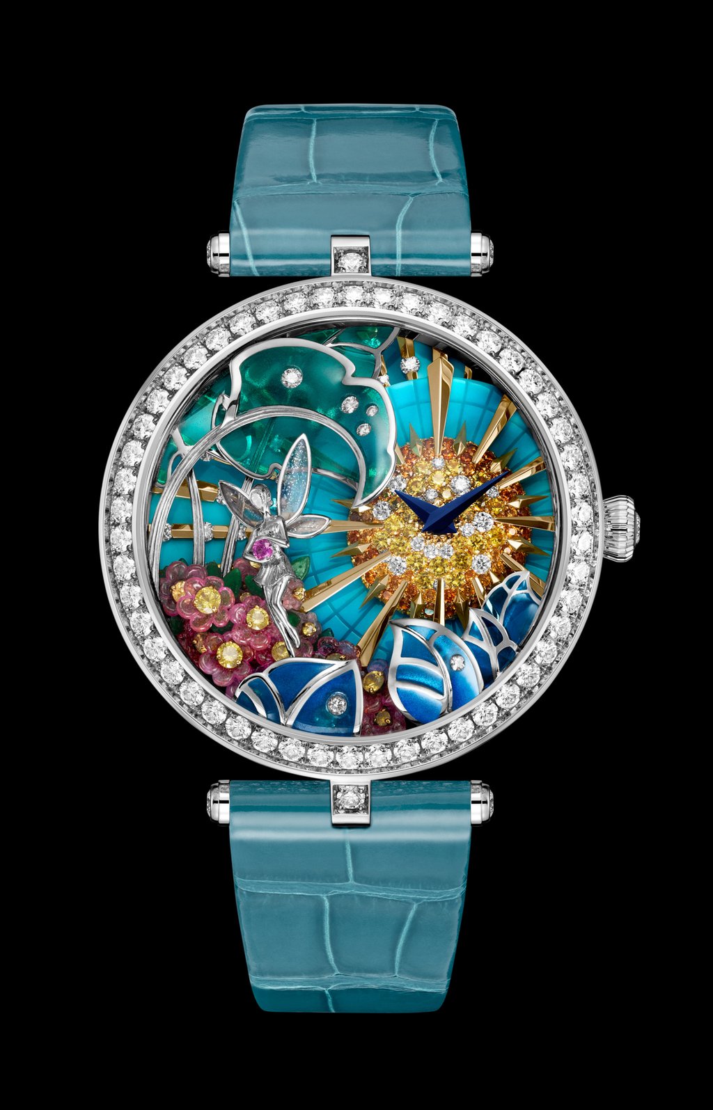 The Lady Arpels Jour Enchanté watch, featuring Van Cleef & Arpels’ new façonné enamel technique