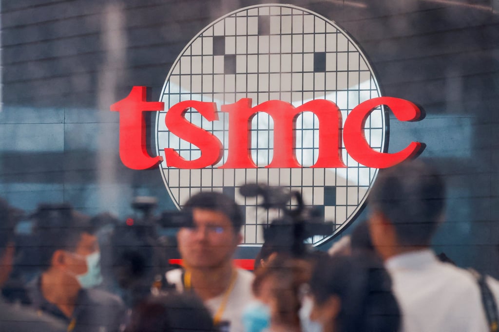The logo of Taiwan Semiconductor Manufacturing Company’s (TSMC) is seen at the opening of the chip maker’s global R&D centre in Hsinchu, Taiwan, last year. Photo: Reuters