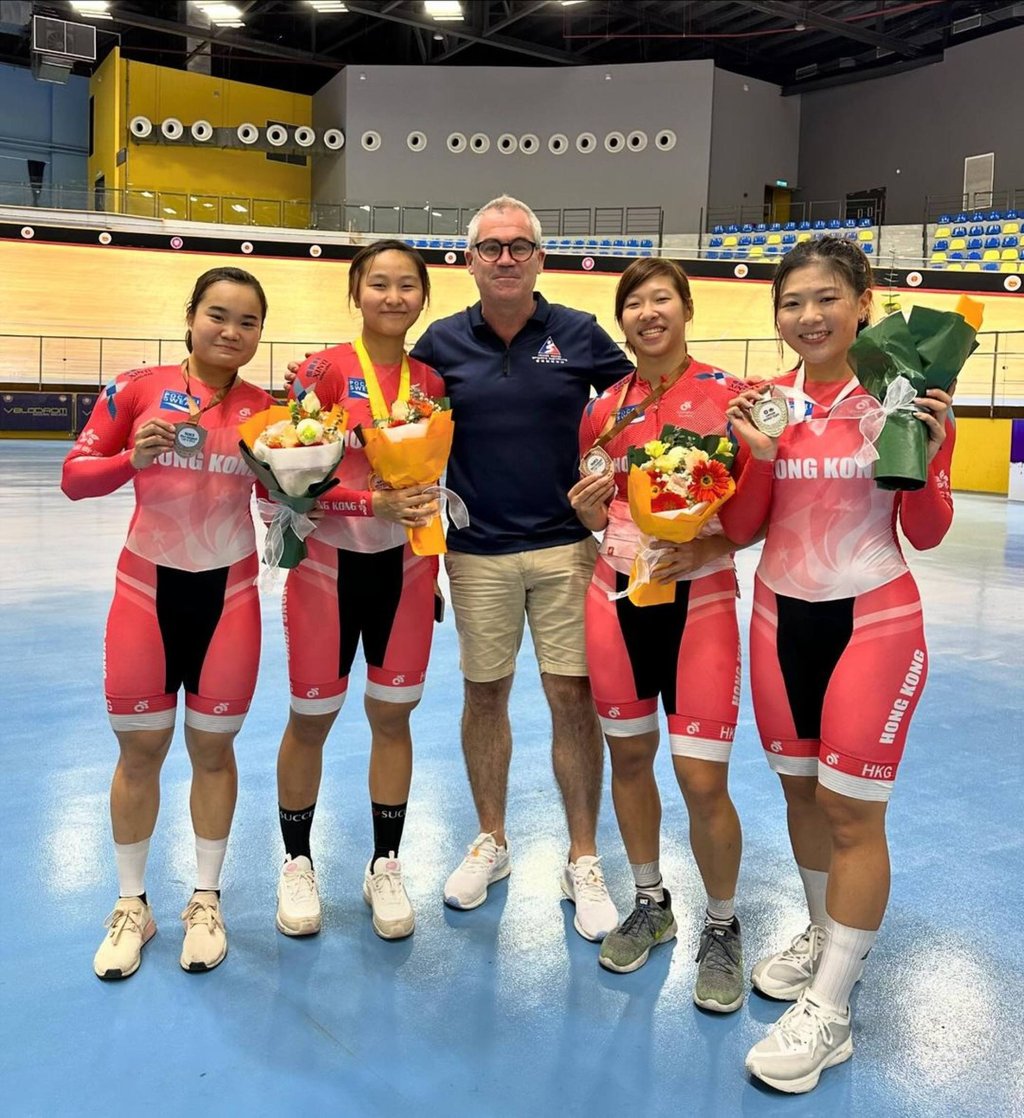 Herve Dagorne (centre) is the head coach of the Hong Kong cycling squad. Photo: Instagram Herve Dagorne (centre) is the head coach of the Hong Kong cycling squad. Photo: Instagram