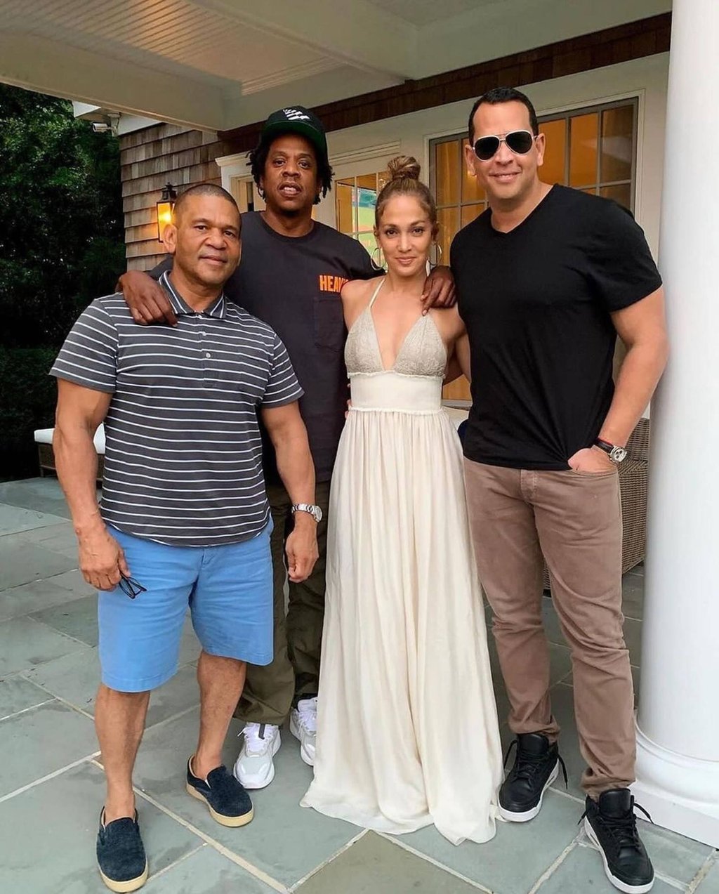 Talent agent Benny Medina with Jay-Z, long-time client Jennifer Lopez, and her then partner Alex Rodriguez. Photo: @benny__medina1/Instagram