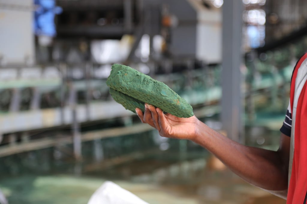 Raw cobalt at a plant in Lubumbashi, Congo, before being exported mainly to China to be refined. Photo: AFP