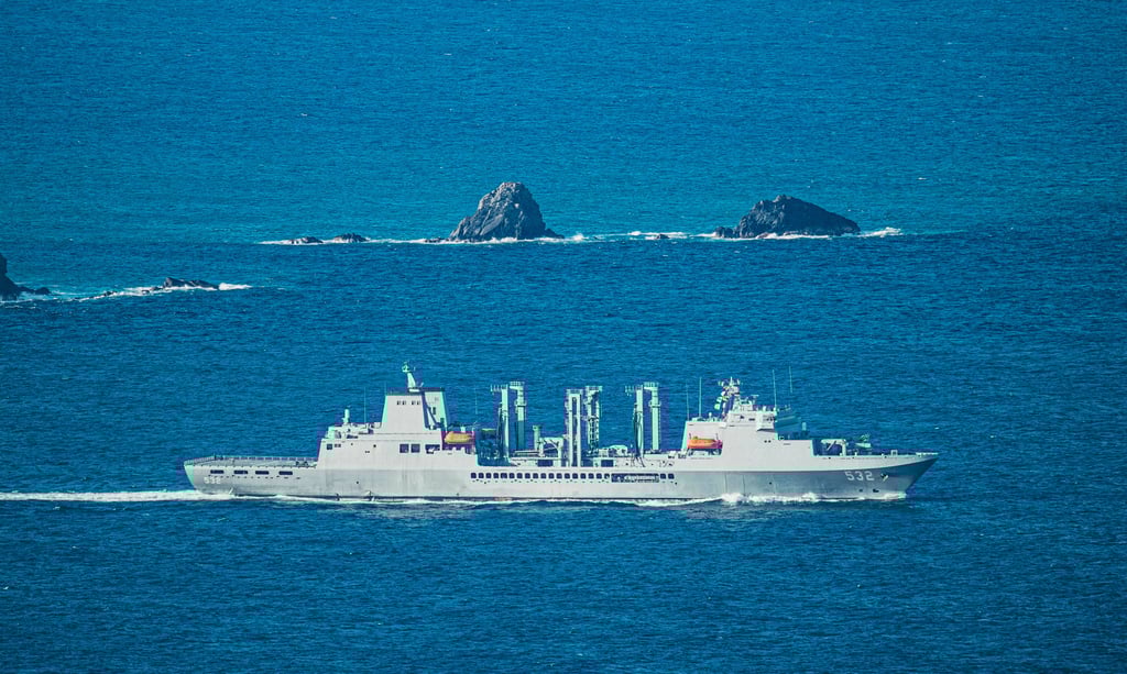 Taiwanese naval vessels take part in the exercises off Yilan county in northeastern Taiwan. Photo: AFP