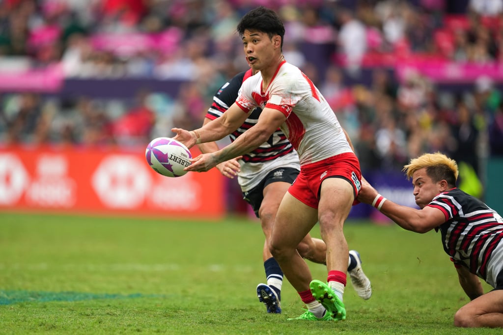 Japan’s Kippei Taninaka in action against the hosts at the Hong Kong Sevens in April. Photo: Elson Li