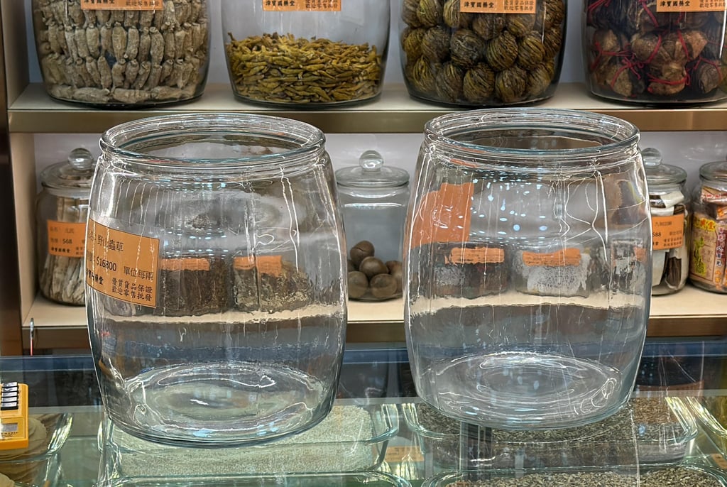 The burglars emptied several jars that contained bird’s nest and caterpillar fungus. Photo: Handout