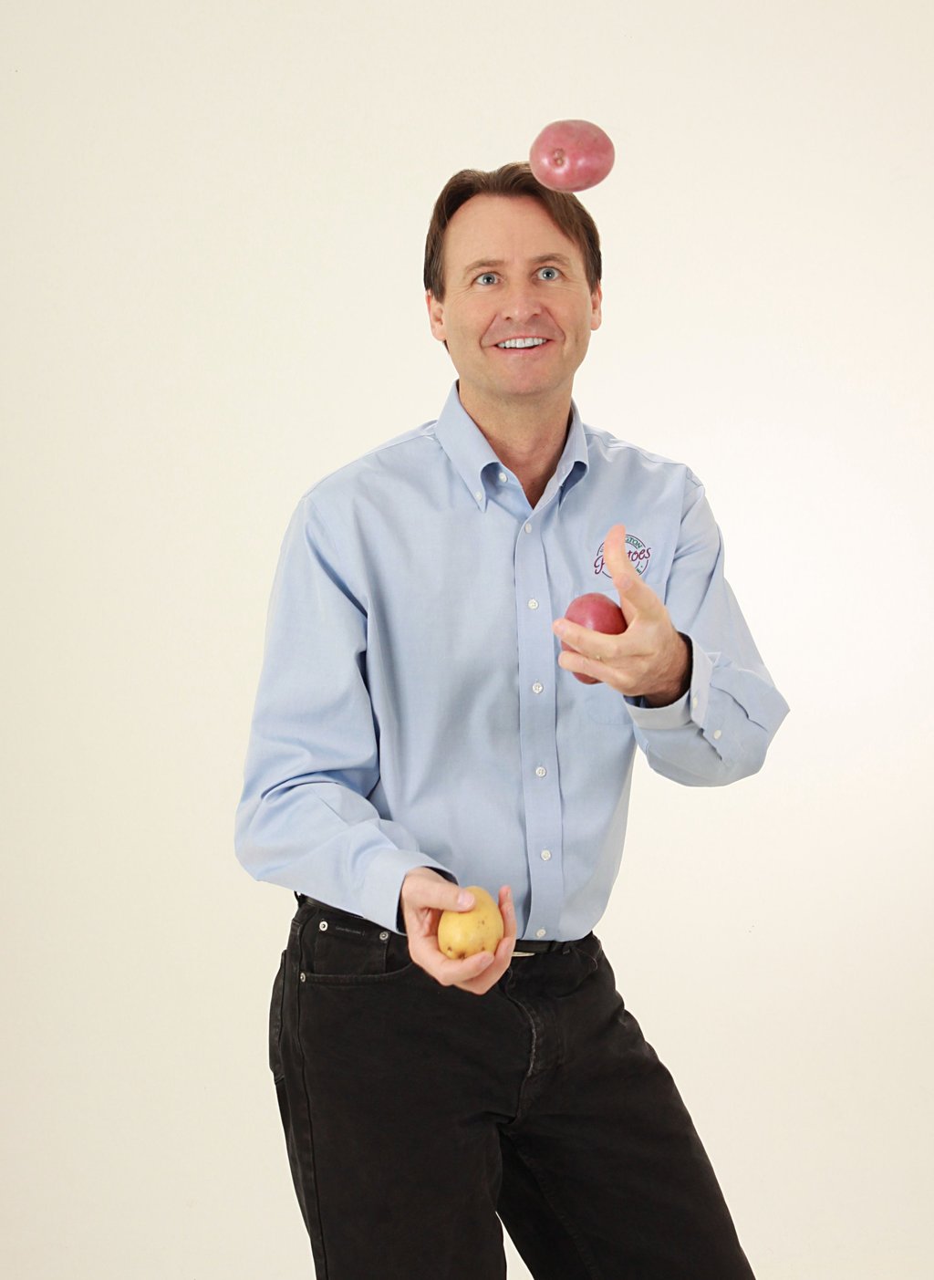 Chris Voigt, the executive director of the Washington State Potato Commission, ate nothing but potatoes for 60 days – and saw his health improve dramatically. Photo: Washington State Potato Commission Chris Voigt, the executive director of the Washington State Potato Commission, ate nothing but potatoes for 60 days – and saw his health improve dramatically. Photo: Washington State Potato Commission