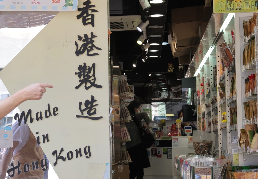 Businesses holding the “Made in Hong Kong” mark have their local factories licensed by food safety authorities. Photo: Jelly Tse Businesses holding the “Made in Hong Kong” mark have their local factories licensed by food safety authorities. Photo: Jelly Tse