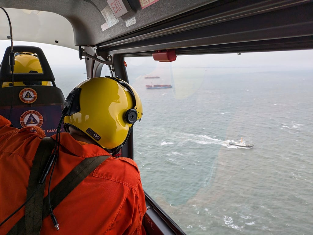 An aerial survey by the Philippine Coast Guard. Photo: Philippine coast guard via AP An aerial survey by the Philippine Coast Guard. Photo: Philippine coast guard via AP