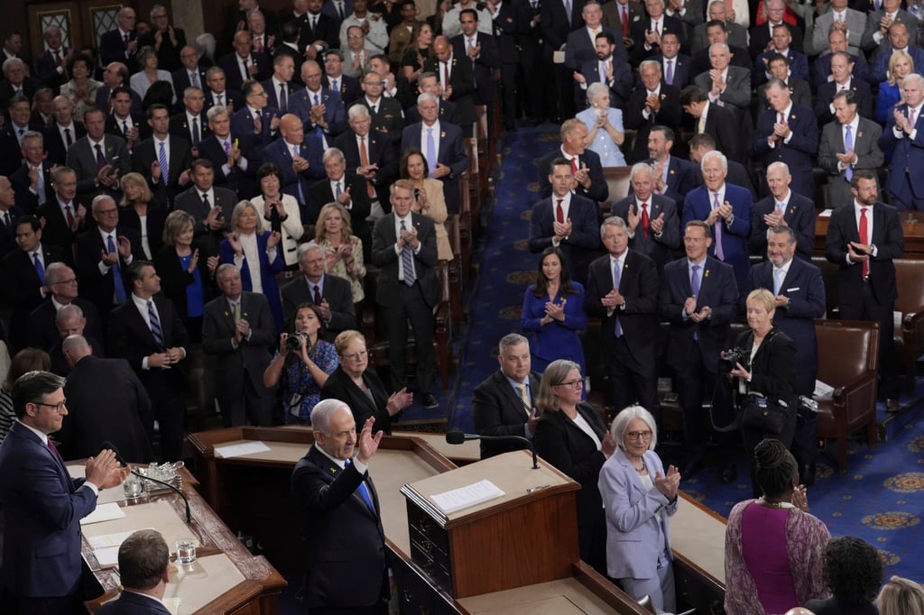 Israeli Prime Minister Benjamin Netanyahu at the Capitol in Washington. Photo: AP