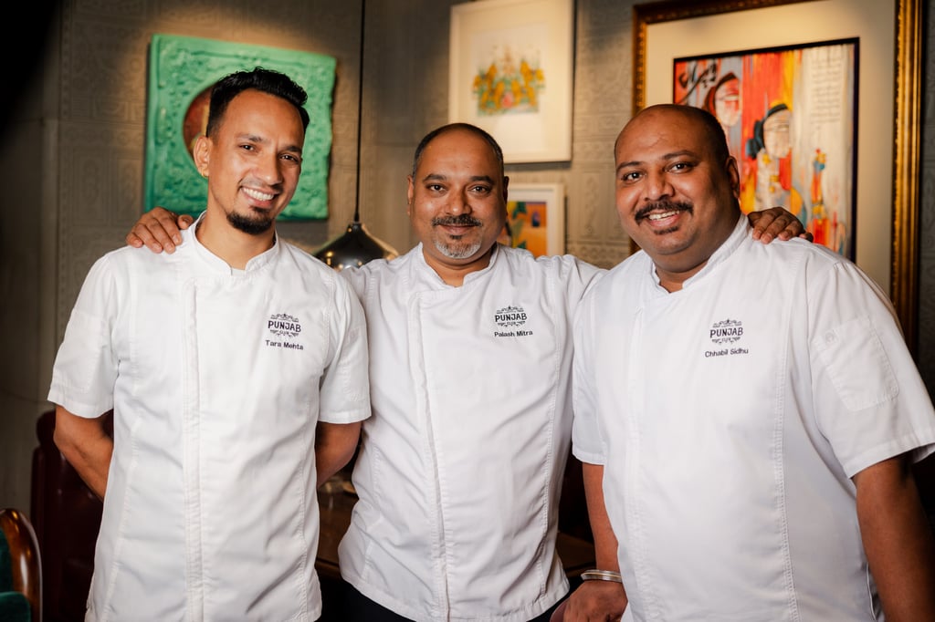 Chefs Tara Mehta, Palash Mitra and Chhabil Sidhu, of New Punjab Club, Central. Photo: Handout