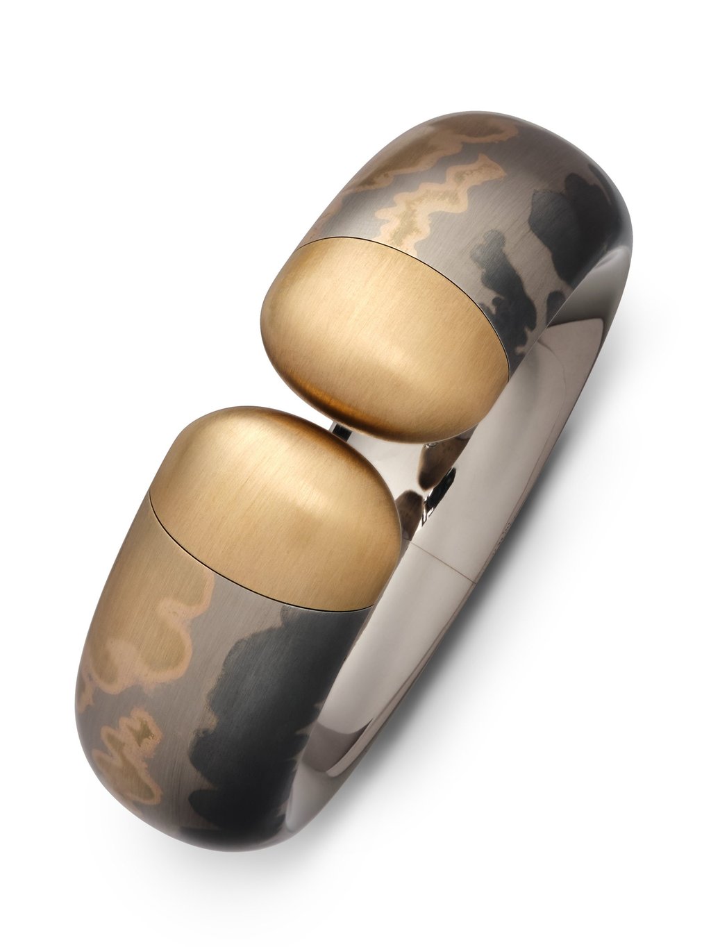 Hemmerle Harmony bangle in bronze, silver and white gold