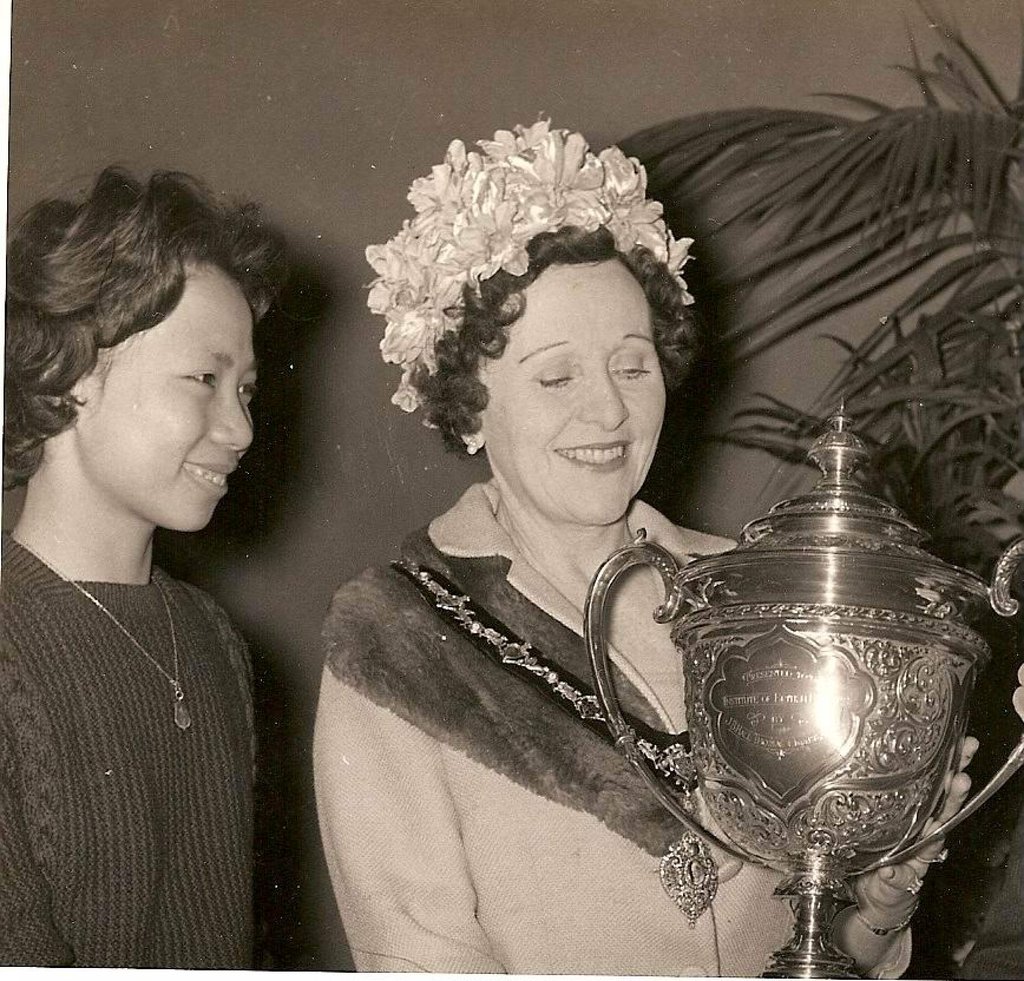 Louisa Ho (left), winning a baking competition in London, in 1962. Photo: Louisa Ho