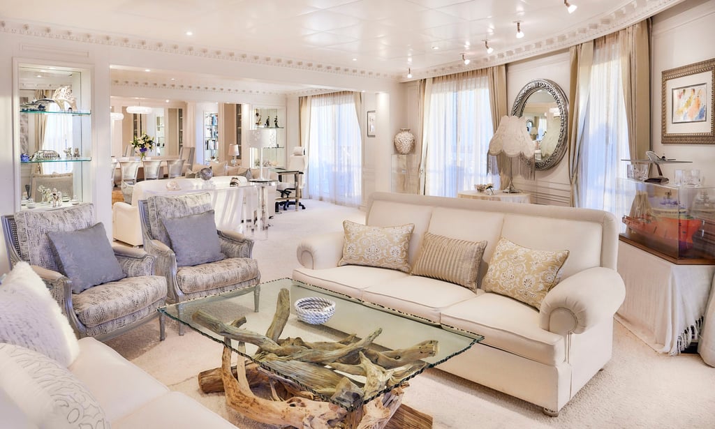 One of The World’s 165 apartments, showing off its Hamptons chic with a touch of country retreat – the go-to aesthetic. Photo: The World