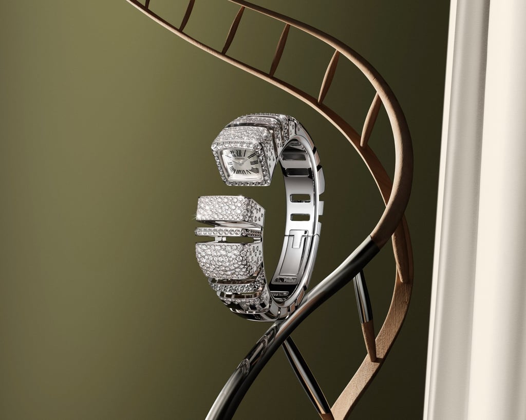 Reflection de Cartier cuff watch, set with brilliant-cut diamonds