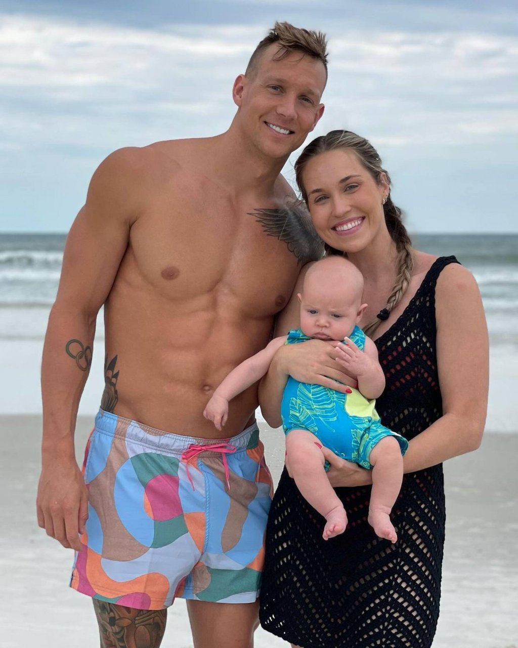 Caeleb Dressel has a son with his wife, Meghan. Photo: @caelebdressel/Instagram