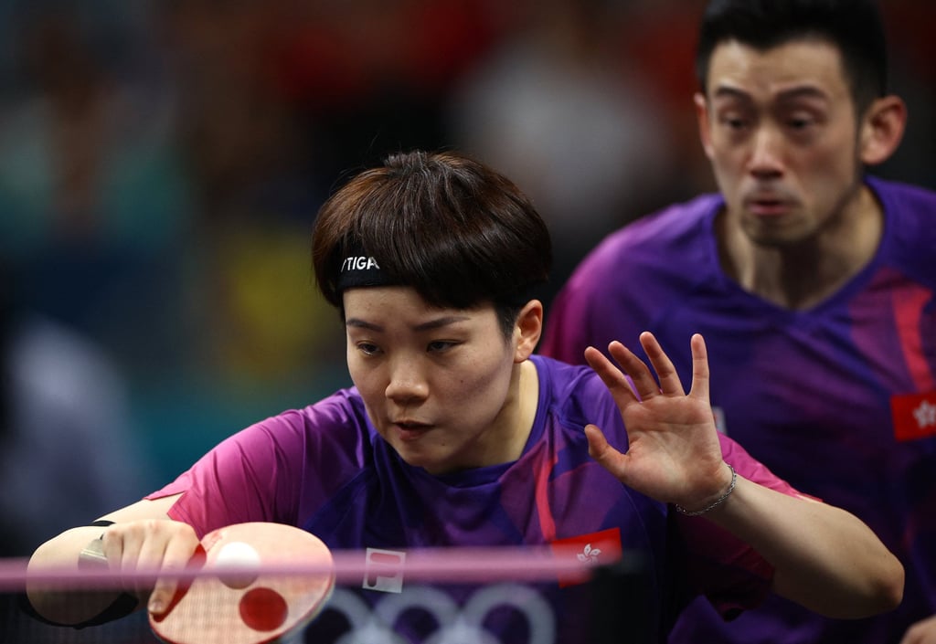 Doo Hoi-kem and Wong Chun-ting face the Koreans during the bronze medal match on Tuesday. Photo: Reuters Doo Hoi-kem and Wong Chun-ting face the Koreans during the bronze medal match on Tuesday. Photo: Reuters