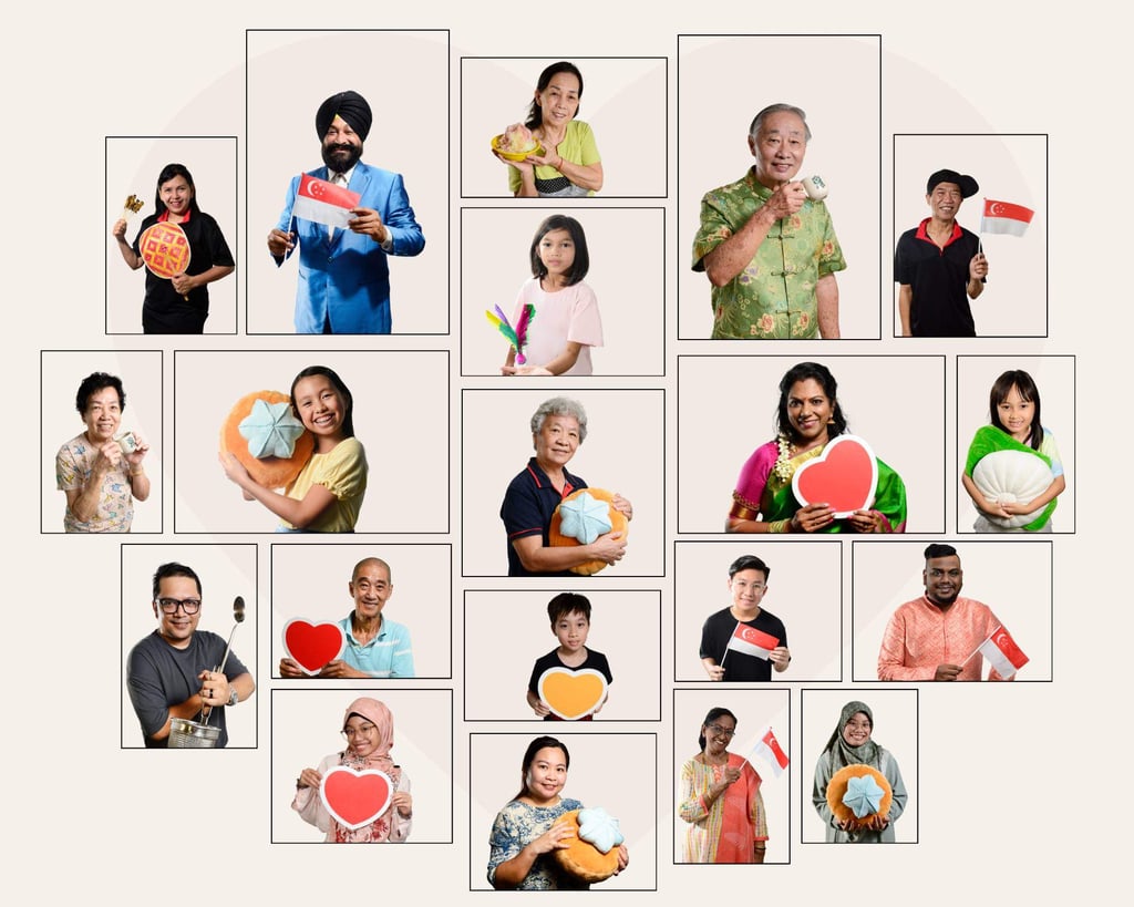 A collection of faces used in National Day banners, posted online by Singapore’s Tanjong Pagar district. Photo: Facebook/Our Tanjong Pagar A collection of faces used in National Day banners, posted online by Singapore’s Tanjong Pagar district. Photo: Facebook/Our Tanjong Pagar