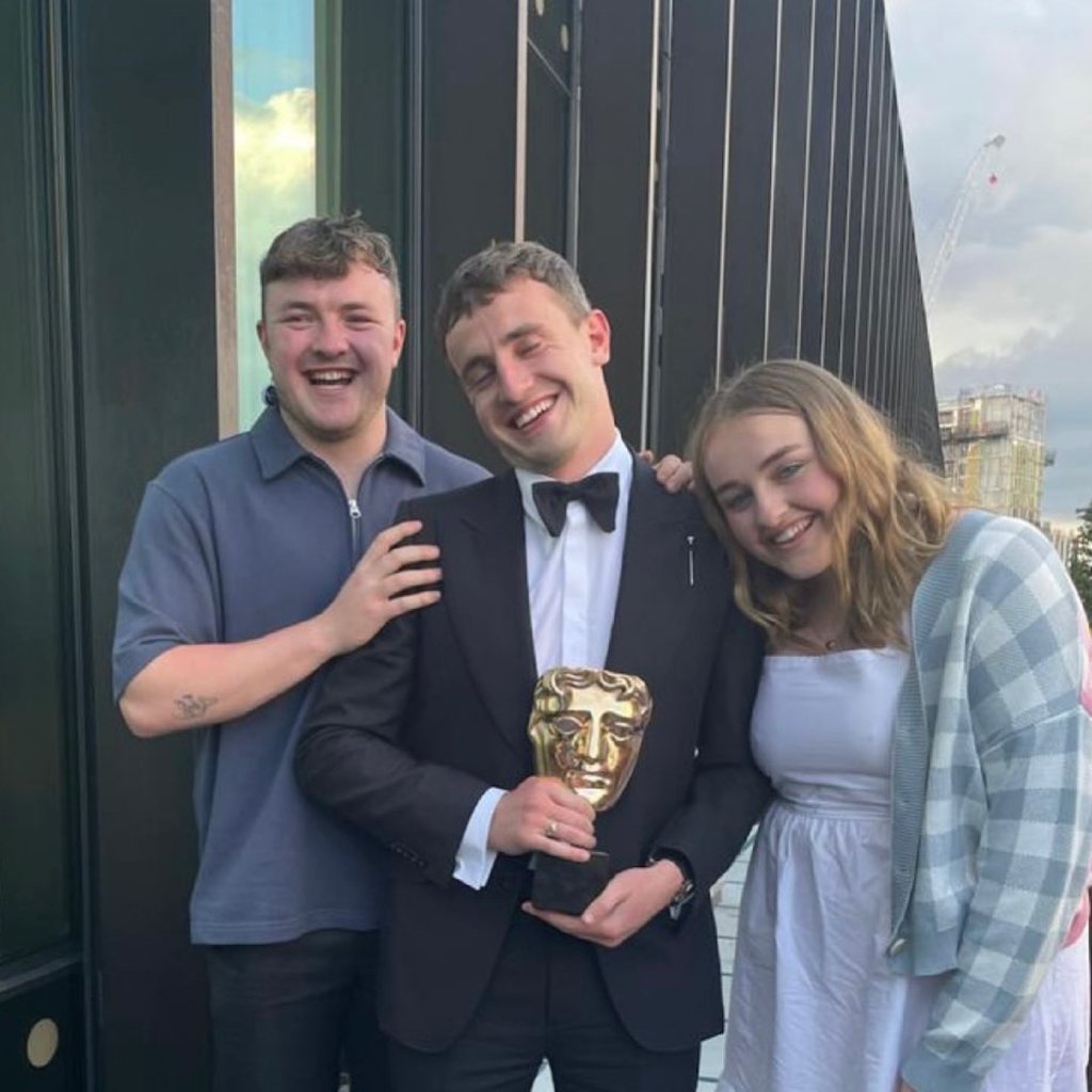 Nell and Paul Mescal with the latter’s BAFTA award in 2021. Photo: @nellmescal/Instagram Nell and Paul Mescal with the latter’s BAFTA award in 2021. Photo: @nellmescal/Instagram