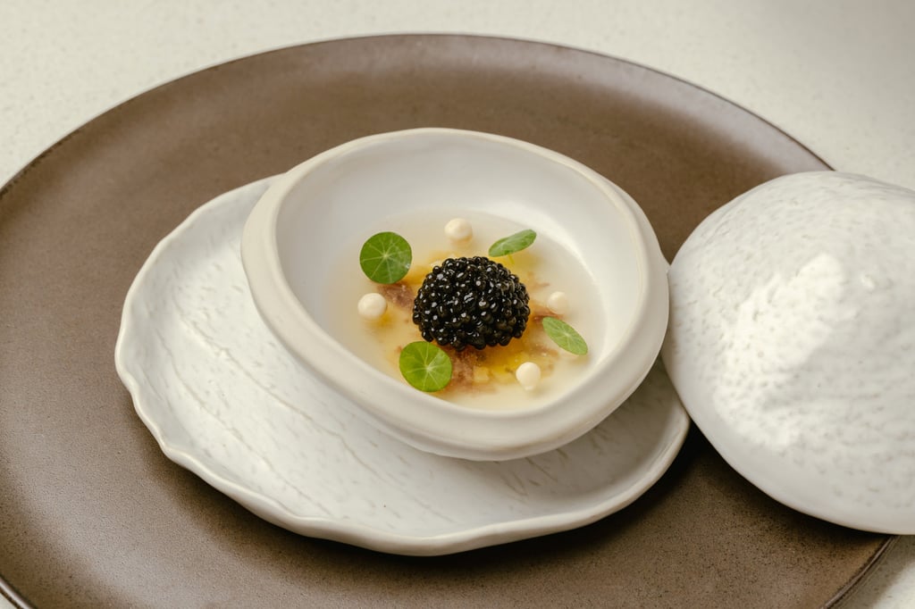 Softshell turtle jelly with caviar at Jee. Photo: Jee Softshell turtle jelly with caviar at Jee. Photo: Jee