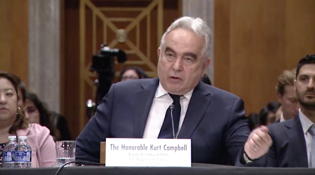 Deputy US Secretary of State Kurt Campbell during a hearing of the Senate Foreign Relations Committee on Tuesday in Washington. Photo: C-Span