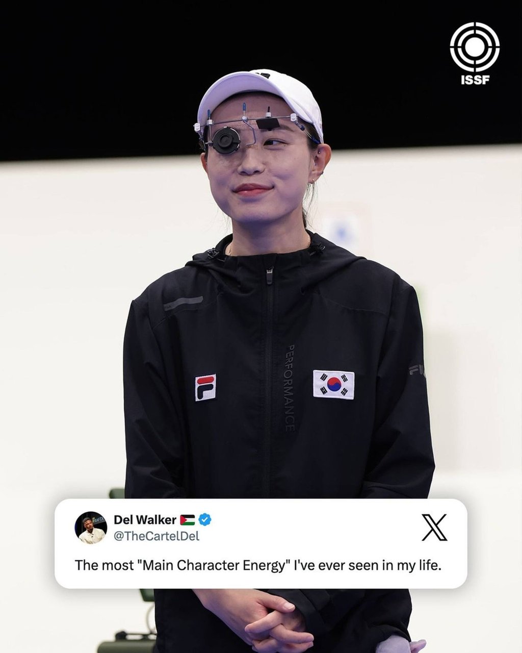 Kim Ye-ji after competing in the 10-metre air pistol event at the 2024 Paris Olympics, on Sunday. Photo: @issf_official/Instagram