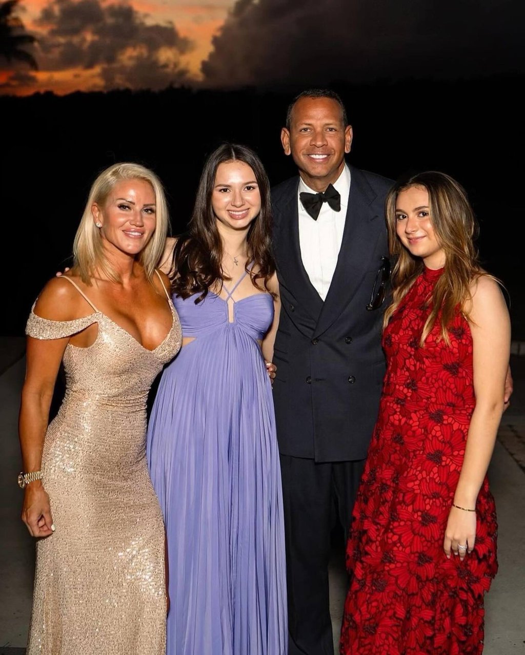 Alex Rodriguez with his daughters Natasha and Ella, and his girlfriend Jaclyn Cordeiro (left) Photo: @arod/Instagram