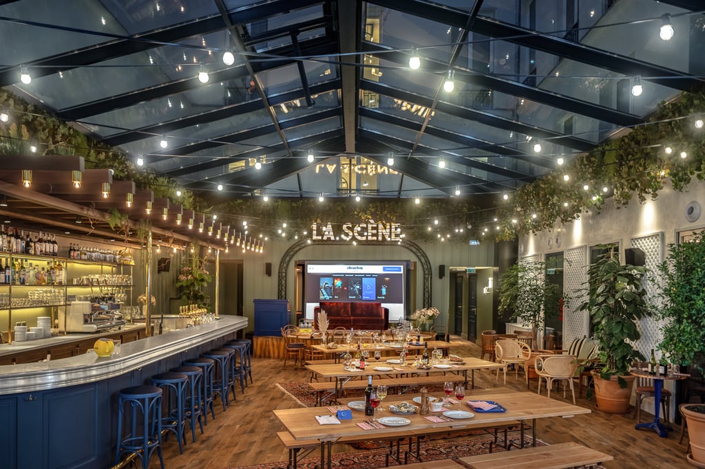 The restaurant at Chouchou Hôtel in Paris offers seasonal fare that you can enjoy at communal tables The restaurant at Chouchou Hôtel in Paris offers seasonal fare that you can enjoy at communal tables