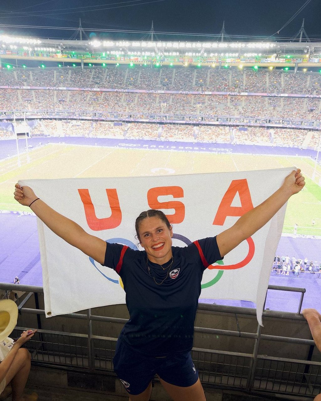 Ilona Maher at Stade de France, the largest stadium in the country. Photo: @ilonamaher/Instagram