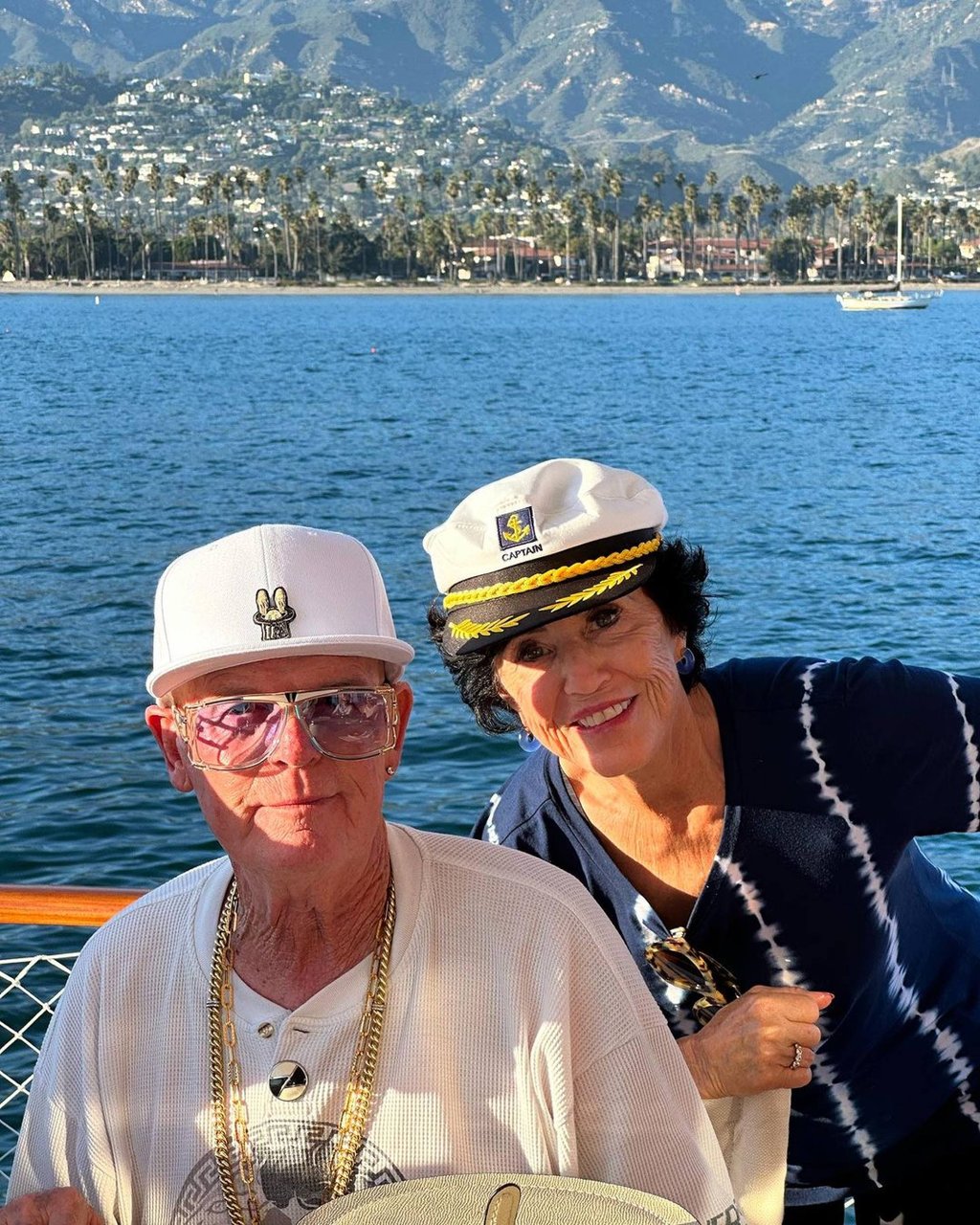 Mary Hudson and Keith Hudson on a boat in Santa Barbara, in 2023. Photo: @maryarises/Instagram Mary Hudson and Keith Hudson on a boat in Santa Barbara, in 2023. Photo: @maryarises/Instagram