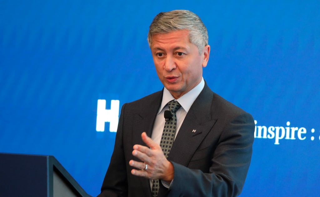 Michael Smith, CEO of Hongkong Land, speaks at a press conference in Central on June 26, 2024. Photo: Xiaomei Chen Michael Smith, CEO of Hongkong Land, speaks at a press conference in Central on June 26, 2024. Photo: Xiaomei Chen